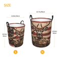 thumbnail image 3 of Balery Patriotic Deer Soldier Salute Cesta de ropa redonda con asas, impermeable, independiente, para ropa, juguetes, dormitorio y familia-Small, 3 of 6