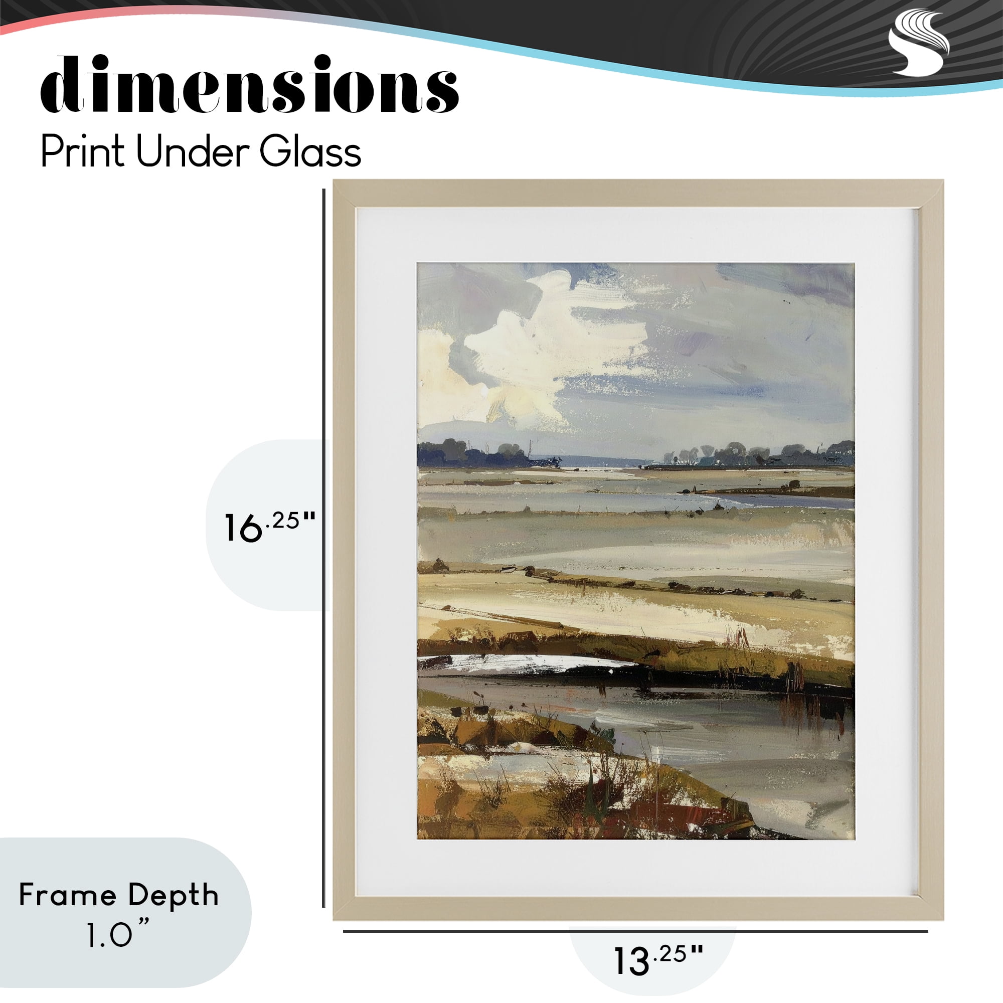 Stupell Industries Earthy Distant Horizon Birch Framed Print Under Glass, design by Alonza Saunders
