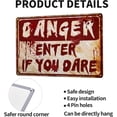 thumbnail image 4 of Halloween Decorations Indoor Horror Room Decor Metal Tin Signs Halloween Party Poster For Home bedroom Outdoor 12x8 Inches Beware Go Back, 4 of 5