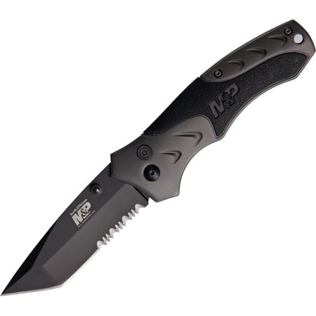 UPC 028634706167 product image for Smith and Wesson SWMP7TS Plunge Lock Folding Knife with 40-Percent Serrated Tant | upcitemdb.com