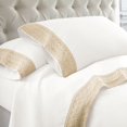 thumbnail image 1 of Amrapur Overseas  4-Piece Crochet Lace Microfiber Sheet Set, 1 of 5