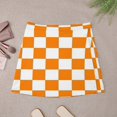 thumbnail image 4 of Orange And White Check Women's High Waist Skirt Stretchy Casual Mini Skirt, 4 of 8