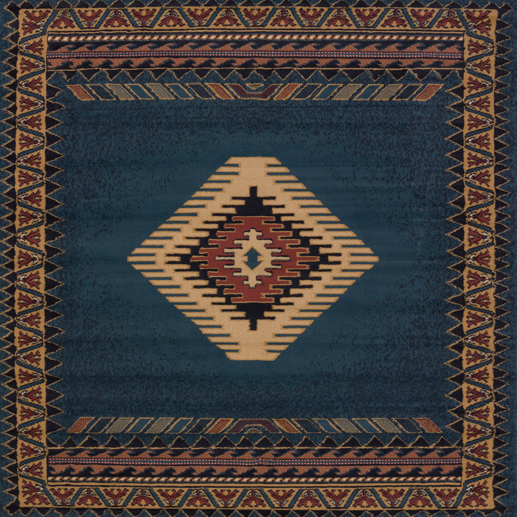 United Weavers Brunswick Avalon Southwestern Border Area Rug, LT Blue, 5'3" x 7'6"