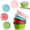 Red, Pink, Blue, Green, variant on 4 Pcs Collapsible Silicone Bowls with Airtight Lids, 12oz Expandable Foldable Food Storage Containers, Microwave Fridge Dishwasher Safe for Camping Travel Lunch
