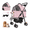 Pink, variant on 3-in-1 Pet Stroller, Car Seat & Carrier for Small Dogs and Cats, 4-Wheel Foldable Design, Max Load 44lbs, Durable Oxford Fabric, Black