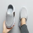thumbnail image 2 of LASUDRAA Diabetic Adjustable Women Shoes Lightweight Sneakers for Swollen feet Gray Size 11.5, 2 of 9