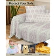 thumbnail image 4 of Pink Paisley Floral Sofa Couch Covers for 3 Cushion Couch,Washable L Shape Sectional Sofa Covers for Loverseat,Boho Ethnic Tribal Antique Oriental Bohemia Slipcover Throw Blanket Futon Cover 71x134, 4 of 8