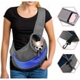 thumbnail image 1 of Bolsa de transporte para perros, bolso de hombro para gatos, cachorros, bolsa de viaje ajustable para animales pequeños, bolso para perros con bolsa de malla transpirable, azul, 1 of 5