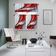 thumbnail image 5 of Abstract Stitching Kitchen Curtains Valances and Tiers Set of 3 Red White Water Ripple Gradient Tier Curtains and Valance with Rod Pocket for Small Windows, 27.5"x36", 5 of 9