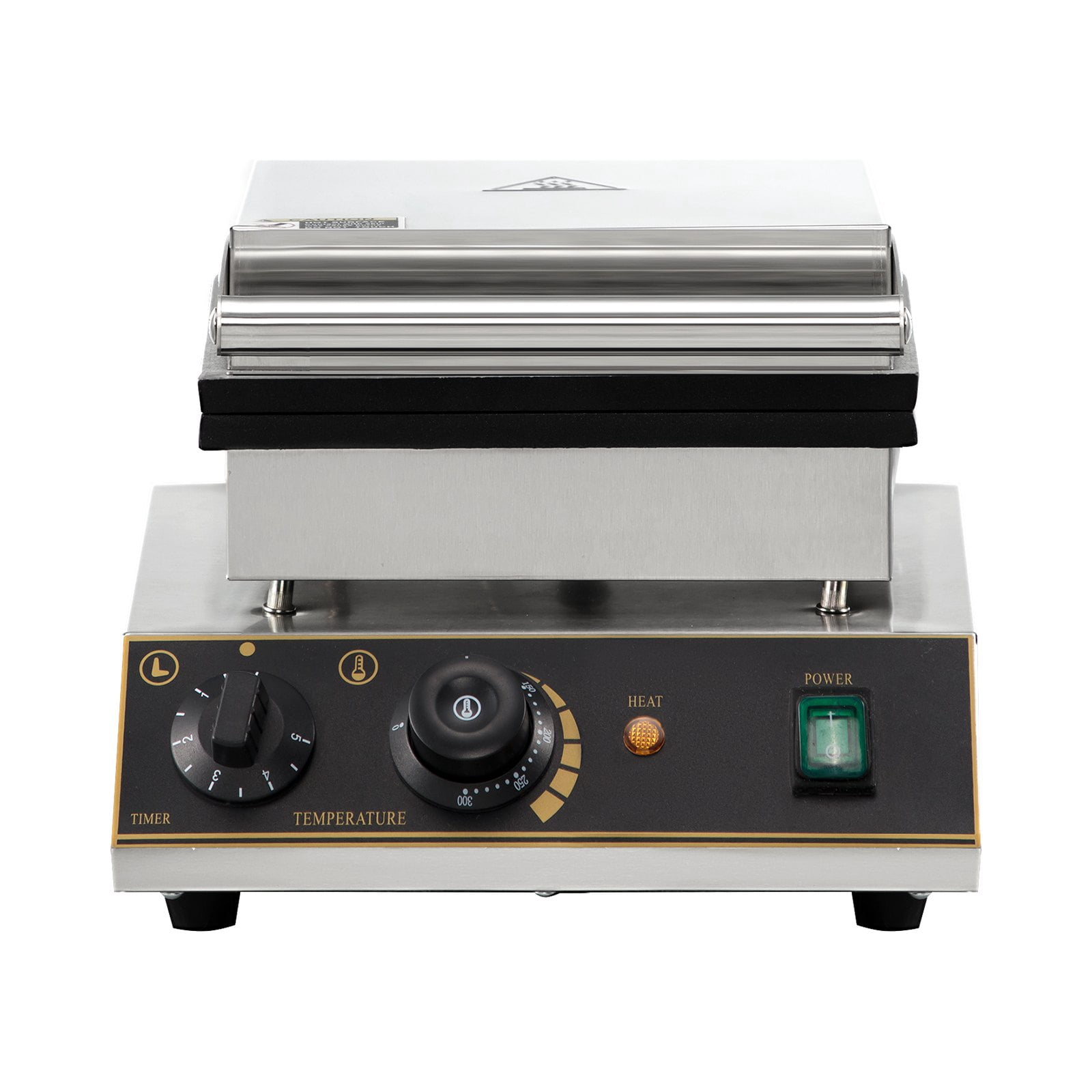 1400W Commercial Bubble Waffle Maker Non Stick Stainless Steel Baker with Rotatable Pans and Adjustable Temperature Egg Bubble Puff Iron with Wooden Handles