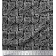 thumbnail image 1 of Soimoi Poly Georgette Fabric Leaves & Floral Block Print Fabric by Yard 52 Inch Wide, 1 of 3