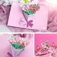 thumbnail image 5 of Tarjeta de flores plegable, exquisito, atractivo ramo, artesanía decorativa, clavel, tarjeta de felicitación 3d para festival, 5 of 5