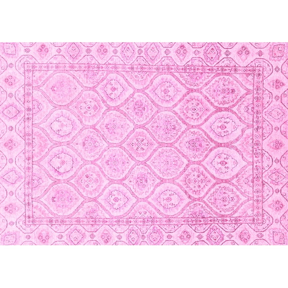 Ahgly Company Indoor Rectangle Oriental Pink Traditional Area Rugs, 2' x 3'