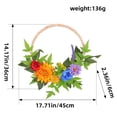 thumbnail image 3 of Xihbxyly Corona de Cuentas de Madera, Anillo Floral de Primavera y Verano, Delicada Decoración para Puerta de Hierro, Adorno de Pared para Exteriores, Vibrante Acento para El Hogar, Perfecto para El, 3 of 7
