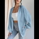 thumbnail image 4 of Cárdigan de Larga para Mujer, Suéter de Punto Suave Azul L, 4 of 8