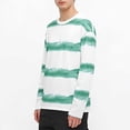 thumbnail image 2 of Atogsazn Men's Striped Shirt Casual Crewneck Long Sleeve Pullover Tshirt Fall Outfit Outerwear Clothing 03-Green L Fashion, 2 of 5