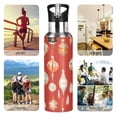 thumbnail image 7 of Yayeee 33oz Insulated Water Bottle Double Wall Stainless Steel with Flip Straw Lid, Christmas Ornaments Pattern, 7 of 7