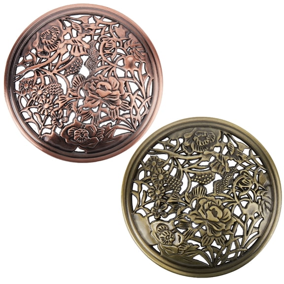 2PCS 2 Colors Candle Toppers Scented Candles Cover Peony Flower Jar Lid-Help Shade Sleeves Bronze Red Copper Color Alloy