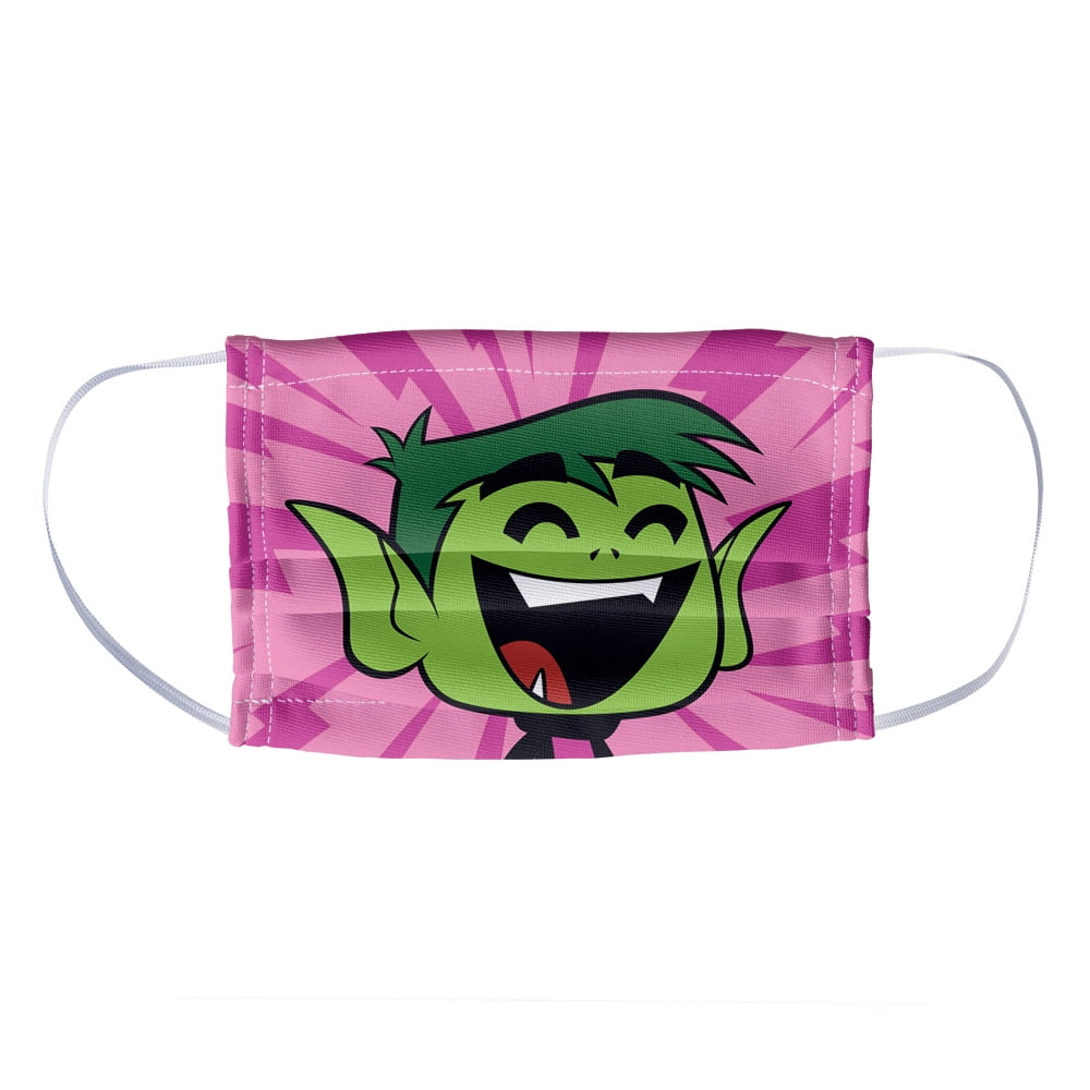 Teen Titans Go! Beast Boy Pattern 1-Ply Reusable Face Mask Covering, Kids
