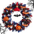 thumbnail image 3 of 100Fens Halloween Orange Black Artificial Wreath With Ghost Spider for Front Door, Soft Touch Berries for Indoor Outdoor, Happy Halloween Sign for Home Decor, 3 of 3