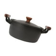 thumbnail image 3 of Mobutofu 1PC Round Nonstick Soup Pot Black Easy to Clean Fine Iron for Home Users, 3 of 7