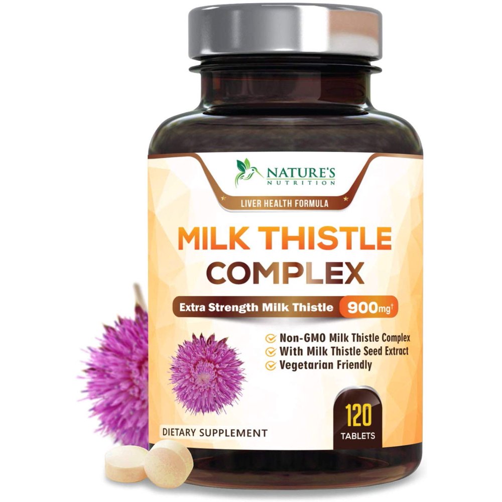 Nature's Nutrition Extra Strength Milk Thistle Seed Extract, 900mg, 120