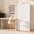 thumbnail image 3 of Pantry Cabinet, Asofer 71" Pantry Storage Cabinet with 2 Doors , 11 Shelves & 2 Drawers for Kitchen Dining Room, White, 3 of 10