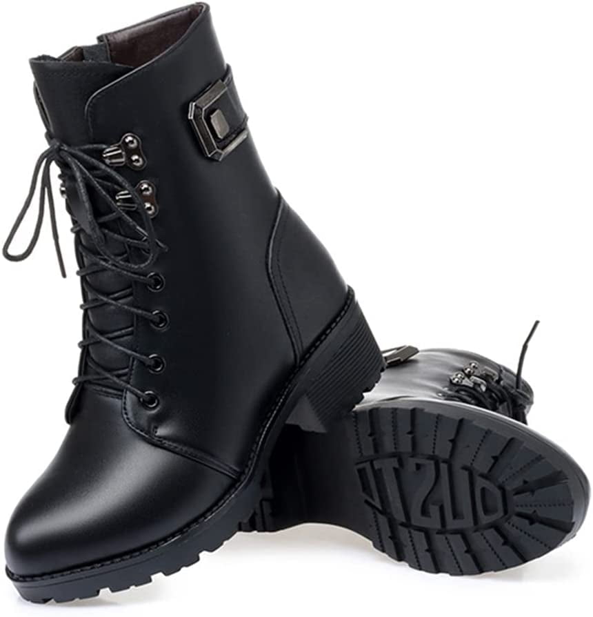 Women’s Chunky Lace Up Mid Ankle Martin Boots Shoes Womens Shoes Boots Work & Combat Boots 