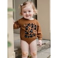 thumbnail image 6 of Rovasas Baby Romper, Long Sleeve Crew Neck Cat Print Fall Casual Bodysuit, 6 of 9