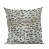 Plutus Brands Plutus Brown Taupe Savannah Cat Animal Faux Fur Luxury Throw Pillow, Double sided  12" x 20"
