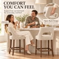 thumbnail image 5 of SESSLIFE Bar Stools Set of 2, 26" Counter Height Bar Stools with Open Back, Modern Upholstered Kitchen Island Stools with Solid Wood Legs, Bar Chairs for Dining Room, Beige, 5 of 9