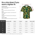 thumbnail image 4 of Picia Pineapples with Palm Leaves Gentle Cotton Regular Fit Short Sleeve Casual Hawaiian Shirt for Men-Large, 4 of 9
