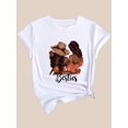 thumbnail image 3 of Breezy Comfort, Chic Bestie Silhouette Graphic Tee for Women - Casual Round Neck Short Sleeve T-Shirt, Breathable Polyester, Machine Washable, 3 of 7