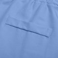 thumbnail image 5 of Women's Summer Casual Twill Solid Color Short Pants With Side Pockets, Pull On Elastic Waist, Soft Stretch Comfortable Material, For Daily Wear, Shopping, Walking, | TruBelle,Blue XL, 5 of 9