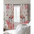 thumbnail image 2 of Happy Valentine's Day Blackout Curtains 45 Inches Long, Kitchen Black Out Window Treatments, Romantic Pink Flamingo Floral Burlap Thermal Insulated Lined Drapes for Small Window with Grommet 42"x45", 2 of 8