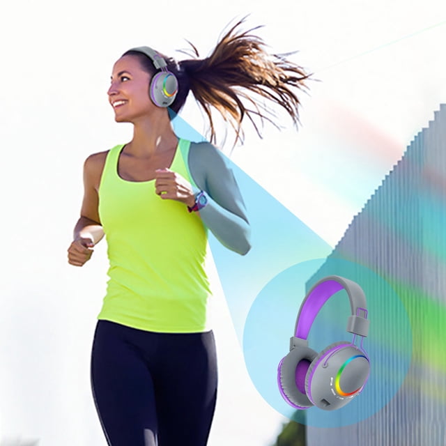 Auriculares para Juegos Xihbxyly Supraaurales con Sonido Envolvente Micrófono con Cancelación de Ruido y Luces