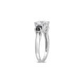 thumbnail image 2 of 1.85 Carat (Ctw) Lab-Created Three-Stone Moissanite Engagement Ring in 10K White Gold with Black Diamonds for Women, 2 of 6