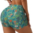 thumbnail image 2 of Wukai Mushrooms and Flowers Print Pack Biker Shorts for Women Yoga Workout Gym Running Scrunch Active Shorts-X-Large, 2 of 8