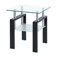 thumbnail image 4 of Dtwnek 2 Pcs Tempered Glass Coffee Table with Open Shelf, End Table for Living Room, Office, 4 of 5