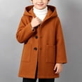 thumbnail image 6 of SHENGXINY Boys Winter Warm Trench Coat Notched Lapel Collar Classic Pea Coat with Pockets Hooded Mid Lenth Overcoat Brown 2-3 Years, 6 of 6