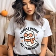 thumbnail image 2 of Funny Ghost Graphic Tee | Cute Halloween Inspired Shirt | Unisex T-Shirt, White, Size S, 2 of 6