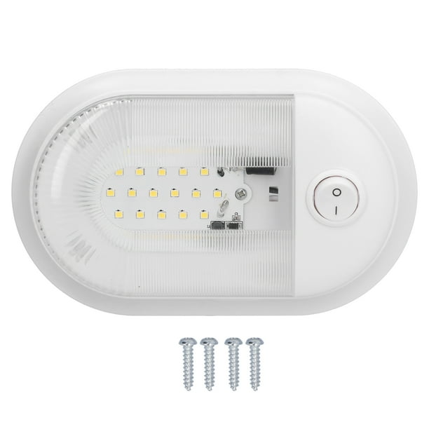 Luz LED de techo para vehículos recreativos, iluminación de repuesto de cúpula de 360 lm con interruptor de encendido y apagado para vehículos recreativos, remolques, campistas, 10-24 V