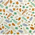 thumbnail image 2 of Fall Decor Harvest Flannel Vinyl Tablecloth: Colorful Autumn Leaves Berries on Ivory&nbsp;52" x 90", 2 of 3