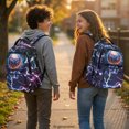 thumbnail image 3 of CHAQLIN Lightning Storm Print Breathable Padded Strap Bookbag with Side Pockets Large Capacity Shoulder Bookbag, Multi-Pocket 17 Inch School Bag for Travel Elementary School, 3 of 9