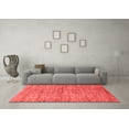 thumbnail image 3 of Ahgly Company Machine Washable Indoor Round Abstract Red Modern Area Rugs, 5' Round, 3 of 4