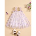 thumbnail image 3 of Suealasg Toddler Girls Casual Dress Little Girls Sleeveless Butterfly Petals Print Tulle Princess Dress Kids Girls Summer Party Skirt, 3 of 7