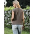 thumbnail image 3 of DARING DIVA Women's Crew Neck Cap Sleeve Knit Pullover Tank Top XS Coffee, 3 of 6