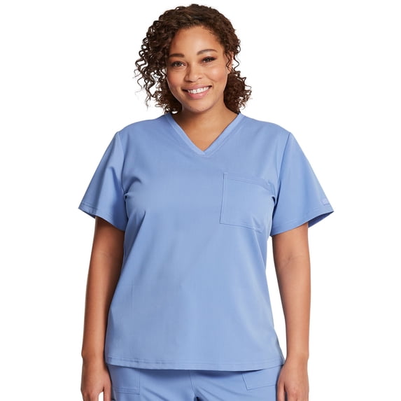 Dickies Balance Scrubs Top for Women V-Neck DK812, XS, Ciel Blue