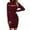 Wine, variant on AXXD Dresses For Women 2022 Teacher Snowflake Print Round-Neck Fall Winter Dresses For Women 2022 Long Sleeve Loose Fitting Dress For Clearence