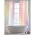 thumbnail image 6 of Pink Purple Semi Sheer Curtains 108 Inch Length 2 Panels Set, Modern Colorful Ombre Abstract Tie Dye Art Sheer Kitchen Curtain Privacy Voile Window Curtain for Living Room Bedroom Rod Pocket Drapes, 6 of 7